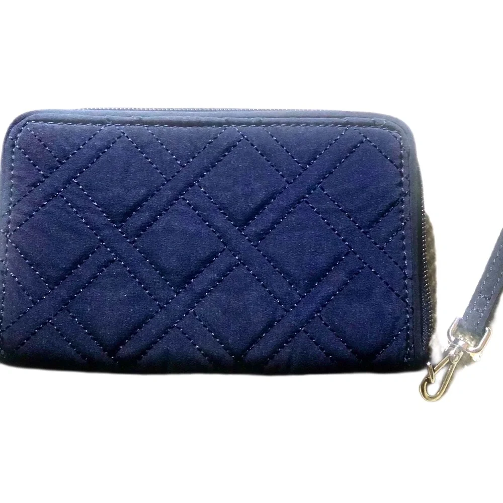 Vera Bradley Navy Quilt Zipper Wristlet/Wallet - Picture 3 of 7